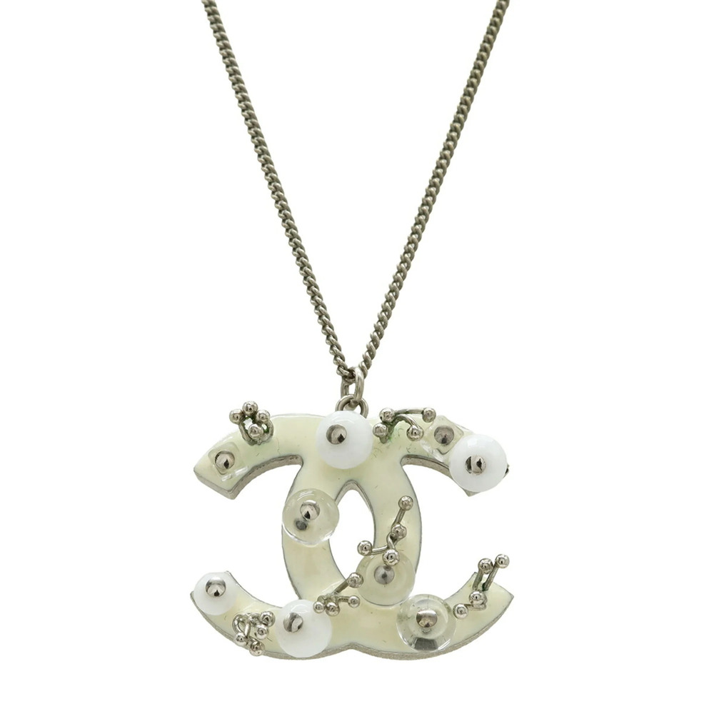CHANEL White Logo Necklace - Picture 1 of 8
